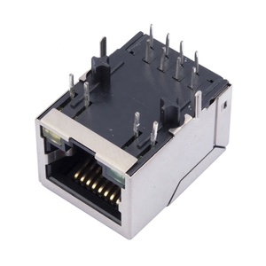 HR911105A 10/100Base-TX Modular Cắm Ethernet Jack Tab Xuống Với LED 100M <span class=keywords><strong>RJ45</strong></span> Kết Nối Và Biến Áp - Product Image 1