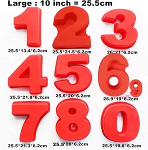 10 Inch 9 pieces <b>Large</b> Size Number Moulds Baking Forms <b>Silicone</b> Number <b>Mold</b> Cake Pan (10 inch) - Product Image 3