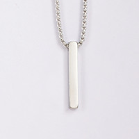 Collier de couple tendance avec pendentif personnalisé, en acier inoxydable plaqué or 18 carats, avec barre vierge et chaîne à maillons, bijoux à la mode