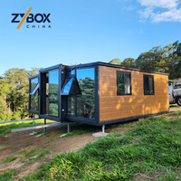 Villa préfabriquée écologique de 20 pieds ou 40 pieds, maison conteneur extensible de luxe avec mur en verre pour une vie durable aux États-Unis et en Australie
