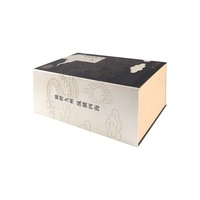 Boîte magnétique rigide oblongue en carton gris haut de gamme écologique personnalisée Shenyuan, imprimée en quadrichromie avec doublure en éponge pour cadeaux de vin et spiritueux