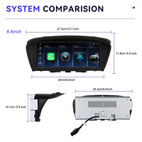 Podofo 8.8'' Stereo Mobil Wireless CarPlay Android Auto untuk BMW Seri 3/5 E60 2005-2008 Sistem CCC Original+Linux Sistem Ganda OEM