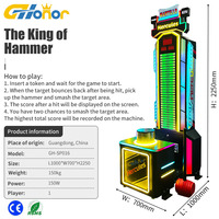 Machine de jeu d'arcade sportive à monnayeur The King of Hammer avec structure métallique, en anglais