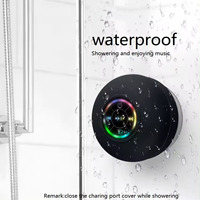 Haut-parleur étanche pour salle de bain à ventouse intégrée, avec lumière LED, 400 mAh – Idéal pour la vente en gros et comme cadeau