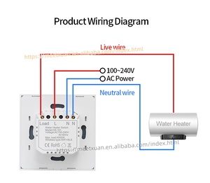 Interruptor WiFi para <span class=keywords><strong>Calentador</strong></span> de Agua, 20A, Compatible con la Aplicación Tuya Smart Life, Control Remoto, Temporizador de Encendido/Apagado, Control por Voz con Google Home, Alexa y Echo - Product Image 3