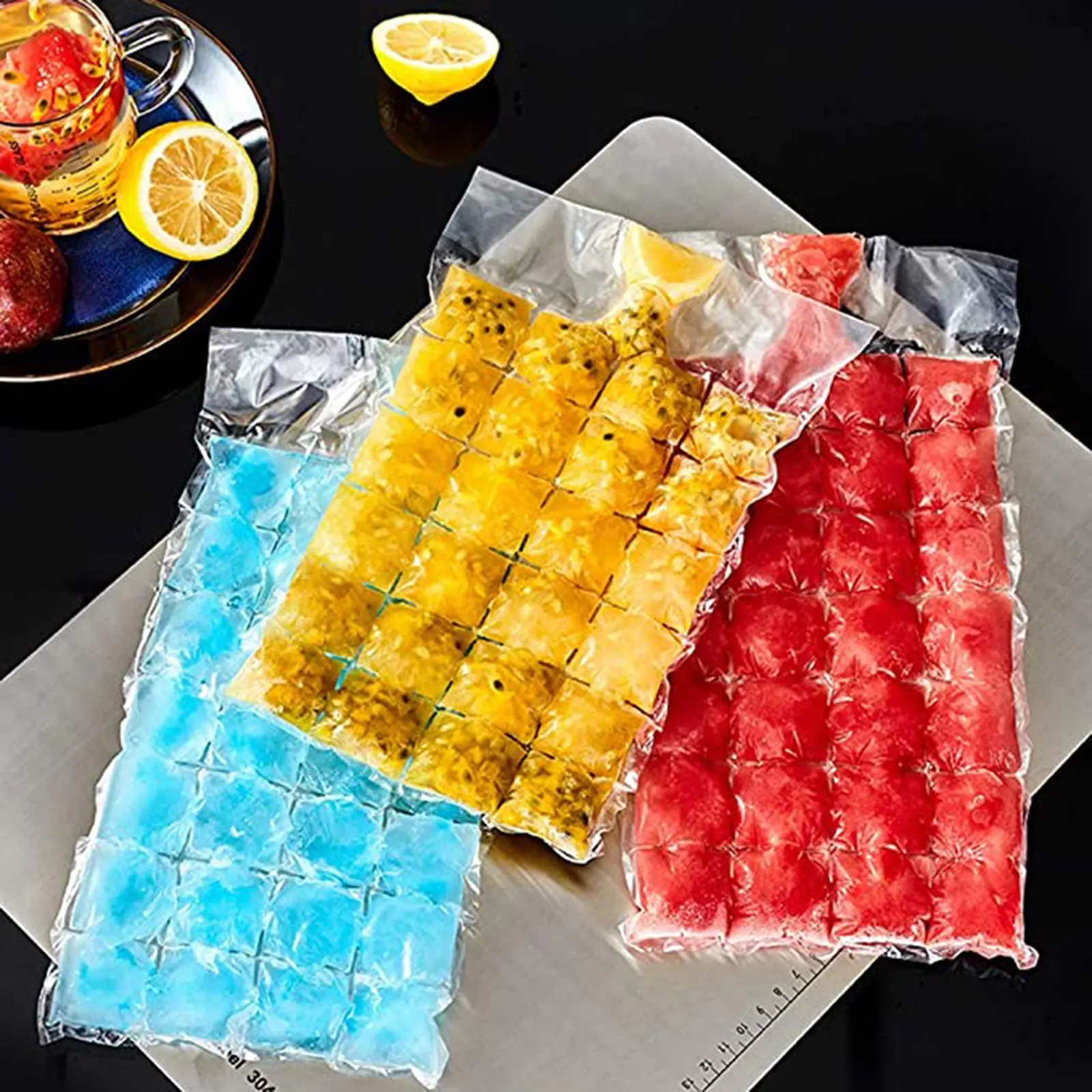 Es Krim Plastik Sekali Pakai Popsicle Cold Pop Pack Cetakan Es Batu Nampan Permen Kubus Kantong Plastik Es