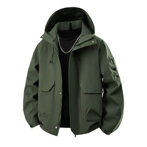 Chaqueta Cortavientos con Capucha para Hombre, Multibolsillos, Transpirable, Parka para Exteriores, Uniformes de Trabajo, Impresión de Logotipo Personalizado - Product Image 2