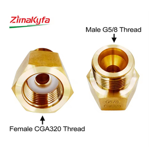 Adaptateur de réservoir en laiton doré Zimakyfa CO2 G5/8 CGA320, convertisseur de type broyeur, connecteur de cylindre, régulateur, garantie 1 an - Product Image 6