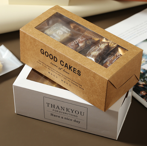 Hộp giấy kiểu ngăn kéo thân thiện với môi trường bán chạy cho bánh ngọt, kẹo và bánh cưới, với cửa sổ trong suốt. - Product Image 1