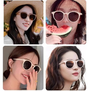 Gafas de sol polarizadas redondas con montura blanca para mujer, protección solar UV400 antideslumbrante, a la moda, para adultos - Product Image 3
