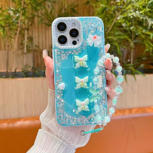 Maxun Kim Cương nạm Ống Kính Màu Epoxy Nhựa Bướm Long Lanh Vòng Đeo Tay Chuỗi Tương Thích iPhone/Vivo/Oppo Cô Gái Của Điện Thoại Trường Hợp - Product Image 2