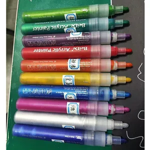 Shenzhen Fabriek 2023 Super Populaire Metallic Acryl Verf Marker Pen 10 Kleuren