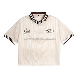 Maillot de football coupe ample, color block, respirant, anti-UV, séchage rapide, col en V, manches courtes, haute qualité, tendance été - Product Image 3