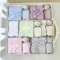 Couverture pour bébé en microfibre Minky pour filles, double couche avec points en relief apaisants, respirante et douce