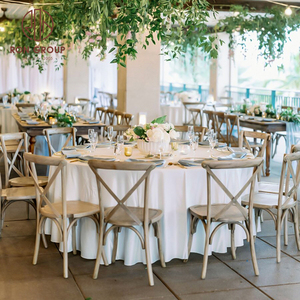 Sedia impilabile in legno di <span class=keywords><strong>olmo</strong></span> e betulla con schienale a croce e seduta in rattan intrecciato anticato per hotel, matrimoni e eventi di lusso - Product Image 5