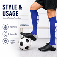 Chaussettes de football montantes personnalisées avec logo, chaussettes de sport athlétiques renforcées à talon et bout amortis, vente en gros OEM, faible MOQ
