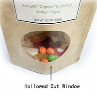 Sachets Doypack en Papier Composite Premium avec Fenêtre Transparente, Anti-humidité, pour Grains de Café, Aliments pour Animaux, Conservation de la Fraîcheur