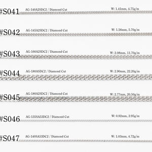 สร้อยคอโซ่คิวบา18K ลายเครื่องบินตัดเป็นม้วนค้อนลายทางแฟชั่นสร้อยคอบรรษัท Nakagawa P22-009 - Product Image 1