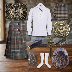 Conjunto de 10 Piezas de Vestido de Novia Estilo Kilt Escocés Obexa Mackenzie Weathered Antique Thistle, Hecho en Pakistán, Modelo OBT3-94656 - Product Image 3