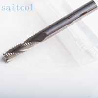 Fraise à 3 cannelures en titane allié au nickel (TiAlN) pour usinage de métaux, à dents grossières, pour aluminium, personnalisable OEM