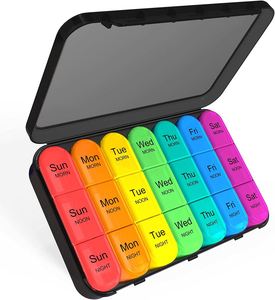 กล่องยาพลาสติกกันความชื้น 7 วัน 21 ช่อง สำหรับเช้า กลางวัน เย็น ขายส่งจากโรงงาน - Product Image 1