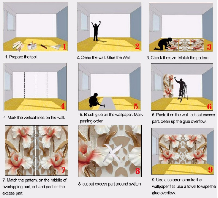 Creative Personality 3D Wall paper Ceiling Bedroom Bedside Decoration Poster Wall Arrangement Wallpaper