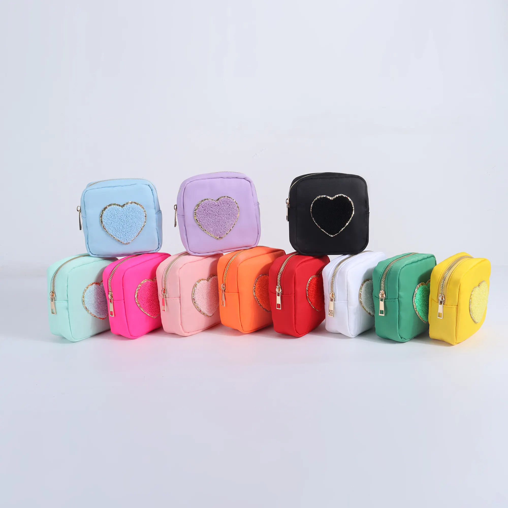 Hochwertiger 27-Farben-Nylon Reißverschlussbeutel große Kosmetiktasche kleine Reisetasche Nylon-Make-Up-Mini-Nylonbeutel