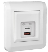 Prise murale USB à charge rapide 20W, norme européenne 16A, 2 ports USB-A et Type-C, panneau en laiton et PC, pour hôtel, bureau, usage commercial