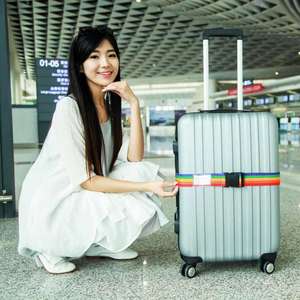 Wholesale Custom logo Durable pp Adjustable Luggage Belt Straps for <b>Suitcases</b> with <b>Lock</b> - Product Image 2