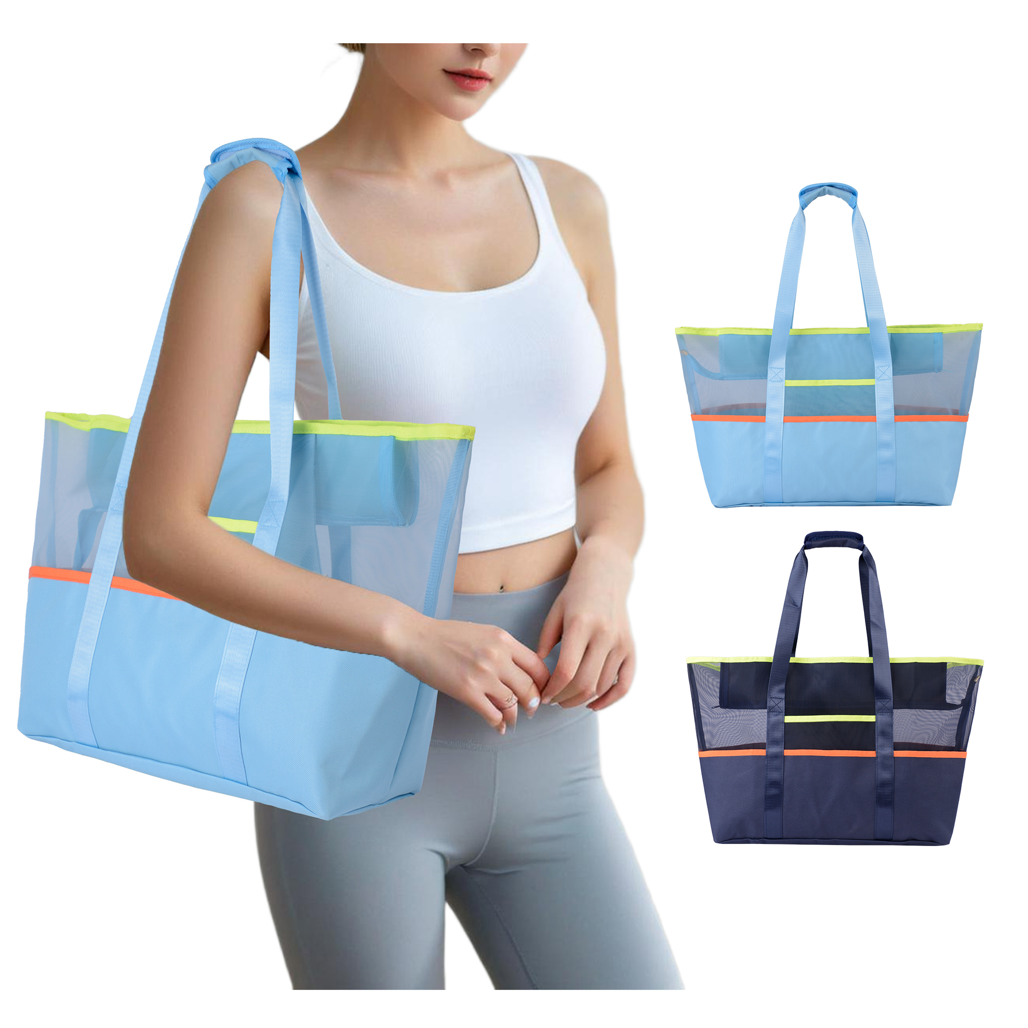 Women Mesh Shoulder Bag Large Capacity Beach