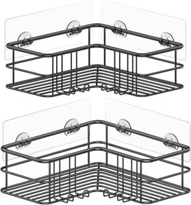 Estante de Esquina para Ducha, de Acero Inoxidable Resistente a la Oxidación, Sin Perforaciones, para Montar en la Pared, Estante de Almacenamiento para Baño - Product Image 2