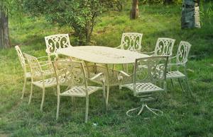 Table à manger ovale en aluminium coulé de haute qualité avec motif papillon, prix de gros pour patio extérieur, jardin, <span class=keywords><strong>caf</strong></span>é - Product Image 6