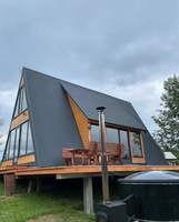 Maisons triangulaires, kits de maisons à bas prix, maisons modulaires en acier, structure moderne rurale, appartement, cour, camping-car, hôtel, maison