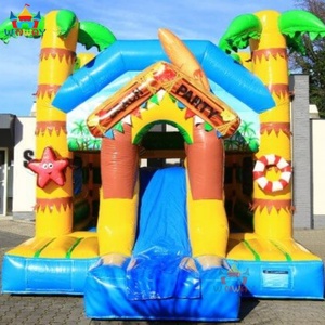 Castillo Inflable de Alta Calidad con Tobogán, Diseño de Palmeras Tropicales, Fácil de Instalar, 6x4x5m, WINWAYTOYS - Product Image 4