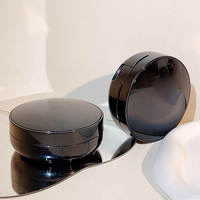 Étui à coussin d'air rond noir minimaliste très vendu, emballage cosmétique en plastique