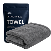 Serviette microfibre OEM simple face 1100-1200 g/m² mélange 80/20 super absorbante séchage rapide pour lavage et séchage de voiture