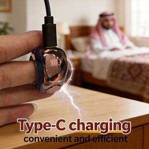 แหวนซิกร์ดิจิทัล แหวนอิเล็กทรอนิกส์สำหรับนับการสวดมนต์ พร้อมเข็มทิศมัสยิดและนาฬิกาปลุก  ตัวนับตัสบีฮ์สำหรับเดือนรอมฎอน อุมเราะห์ กล่องใส่แหวนตัสบีฮ์ - Product Image 2