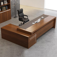Escritorio Ejecutivo Moderno de Lujo con Gabinete Lateral de Madera en Forma de L, Diseño Ergonómico para Oficina, Escuela, Hotel y Apartamento