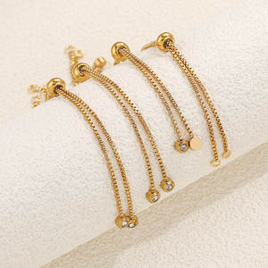 11.5 सेमी स्टेनलेस स्टील एडजस्टेबल ब्रेसलेट के साथ फ्लैट बेड्स डिय गहने बॉक्स चेन थोक फैशन टखट - Product Image 3