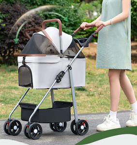 Poussette pliable légère pour petits animaux, chariot séparé pour chiens et chats, idéal pour les sorties - Product Image 1