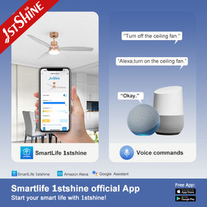 1stshine 6 -- Control remoto de velocidad 52 pulgadas Abs Blade Ventilador de techo moderno con luz - Product Image 6