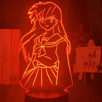 Lampe de nuit LED 3D Illusion Inuyasha Anime, changeant de couleur, en acrylique, alimentée par USB, pour la décoration de chambre et cadeau pour les fans