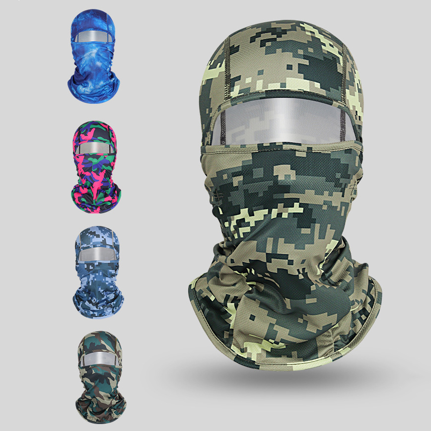 HZM-25071 Camouflage Biking Fishing Mask Polyester Balaclava Breathable Face Ski Mask for Spring and Summer Outdoor Cycling