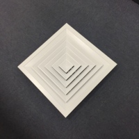 Diffuseur d'air de retour carré pour plafond 595x595mm, construction en aluminium, finition thermolaquée, design commercial, registre optionnel