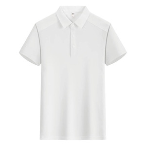 Polo Shirt Short Sleeve Solid Color Cotton Work Uniform Corporate Summer Wear Navy Blue - Product Image 2