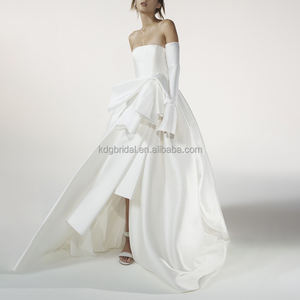 Elégant Civil in the White Registry Office <span class=keywords><strong>Robe</strong></span> De <span class=keywords><strong>Marie</strong></span> De Luxe Robes De Satin pour Femmes Robes De Fiançailles De Mariage Français - Product Image 1