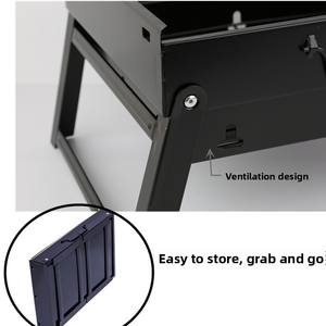 Büyük siyah kalınlaşmış barbekü ızgara katlanabilir açık ev taşınabilir kömür ızgara dizi bölmeleri <span class=keywords><strong>CA</strong></span>-04A 1.57kg - Product Image 4