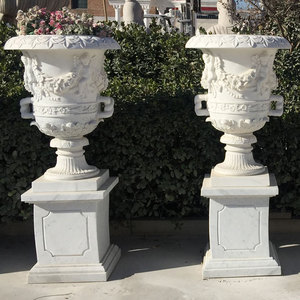 Statue <span class=keywords><strong>di</strong></span> <span class=keywords><strong>marmo</strong></span> intagliate a mano sculture in pietra e sculture da giardino fioriere vasi da fiori - Product Image 4