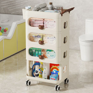 Multifunction 3-Tier Utility Rack Rolling <strong>Kitchen</strong> &amp; Bathroom Storage Cart With Wheels <strong>Kitchen</strong> Organizer Cart - Product Image 3