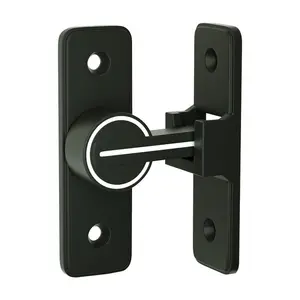 Black Heavy-duty 90 Degree H-latch Lock Iron Casting Zinc Alloy For Sliding Wooden Doors Durable Barn Door Latch